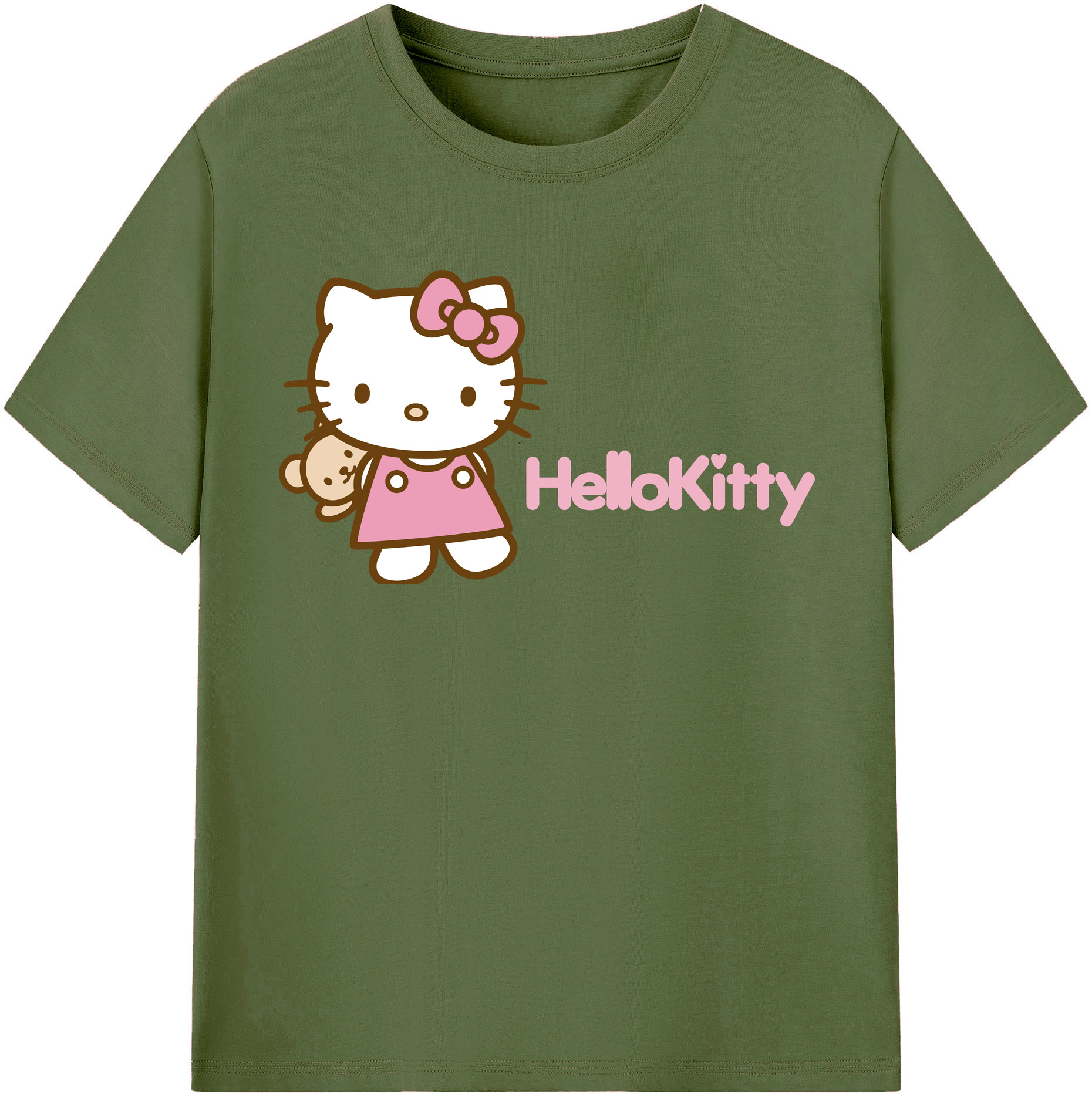 （画像用） Hello Kitty ハローキティ 綿100％半袖Tシャツ（フロントプリント）